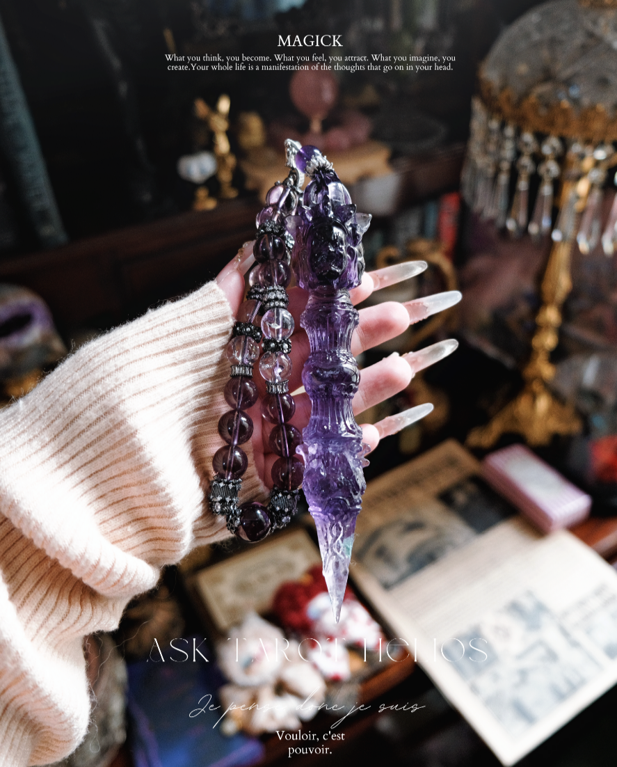 《𝐆𝐋𝐀𝐌𝐎𝐔𝐑𝐒 ・紫水晶降魔杵》  破除一切障礙· 驅散邪祟 🪨🌳｜手持、掛件系列