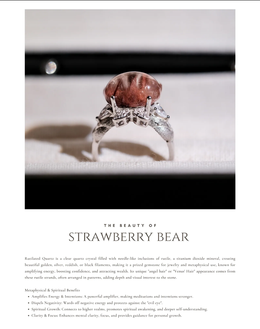 《𝐒𝐭𝐫𝐚𝐰𝐛𝐞𝐫𝐫𝐲 𝐁𝐞𝐚𝐫・草莓小熊🐻》｜人緣暴漲・走到哪都受歡迎 🧁  𝐑𝐢𝐭𝐮𝐚𝐥 𝐉𝐞𝐰𝐞𝐥𝐫𝐲