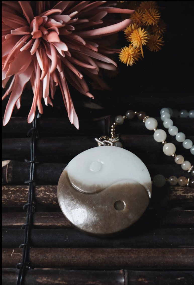 《與山記》- 雙面雕刻:三仙 x 太極▫️新疆料 半奶油白色半糖色